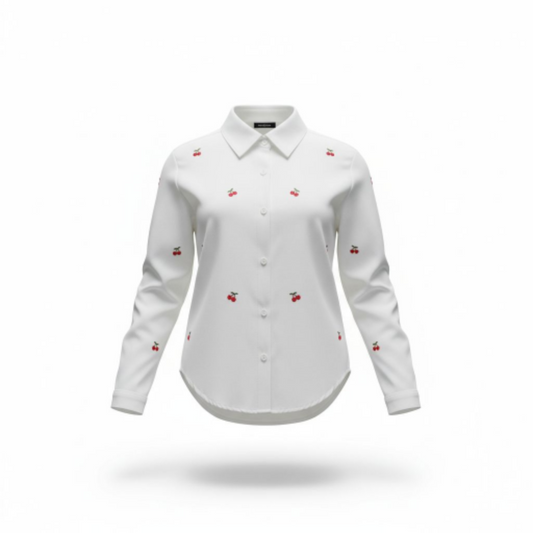 Chemise imprimé cerise femme