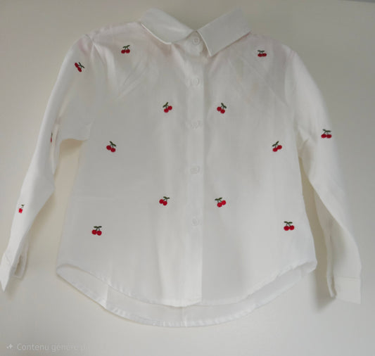 Chemise imprimé cerise enfant