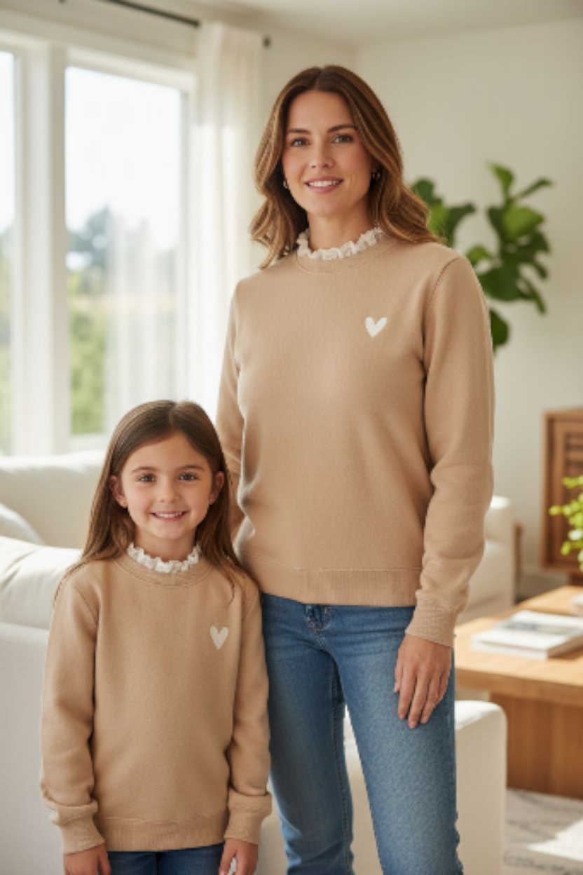Pull beige avec col dentelle femme
