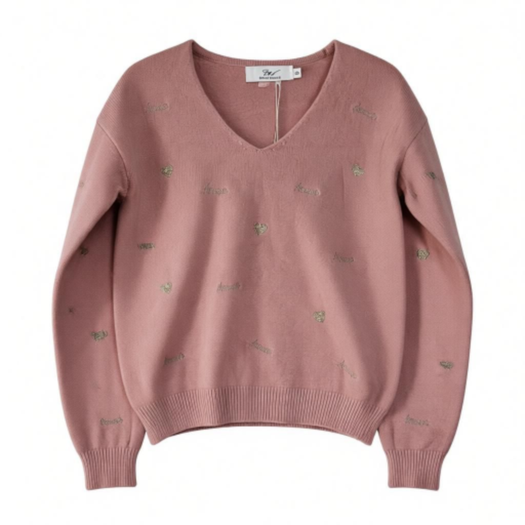 Pull maille rose enfant
