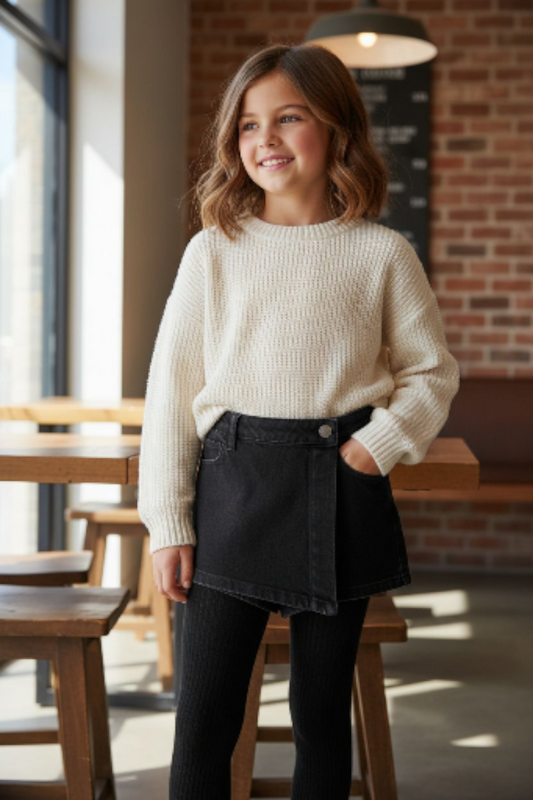 Jupe short en jean enfant