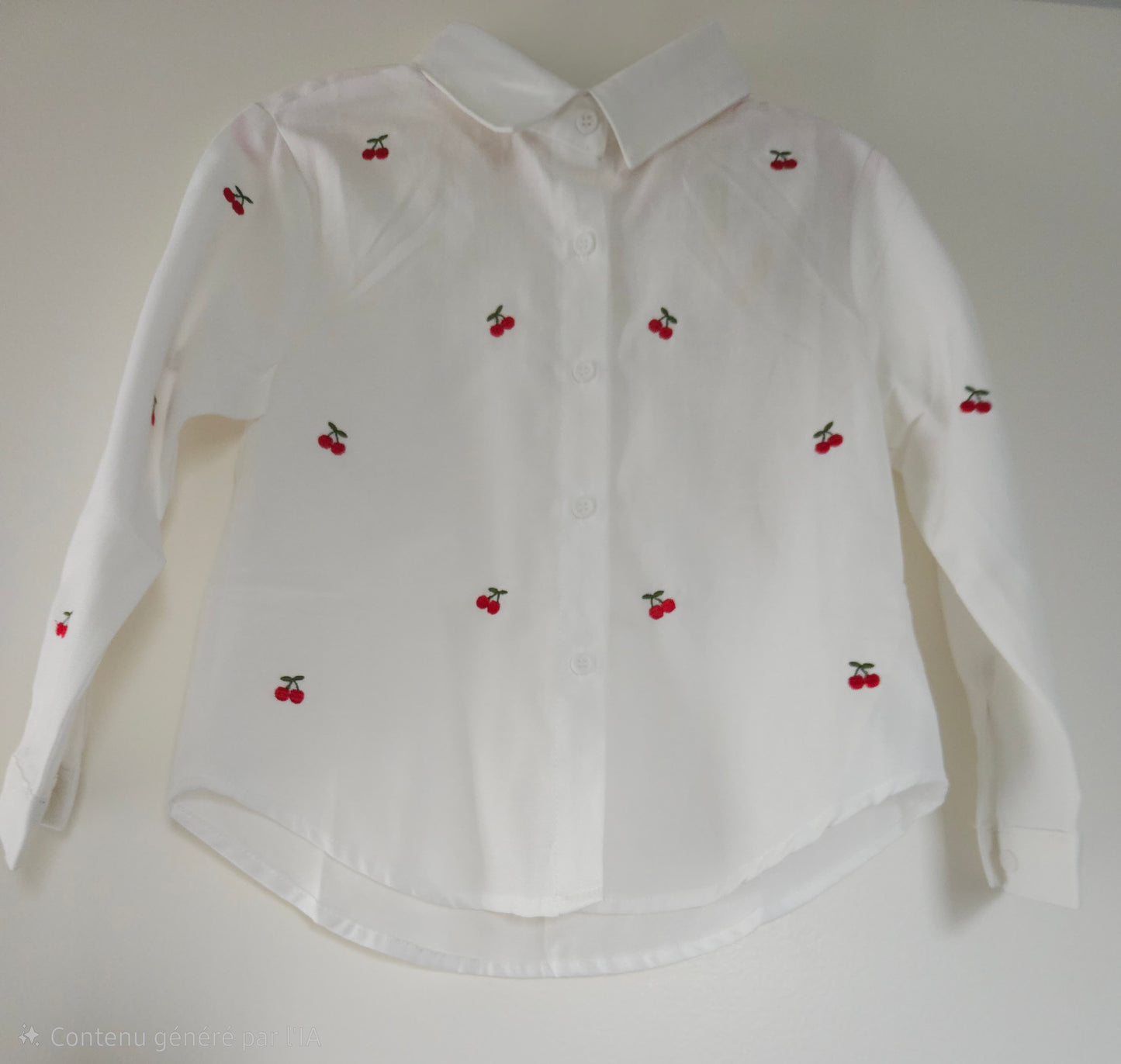 Chemise imprimé cerise enfant